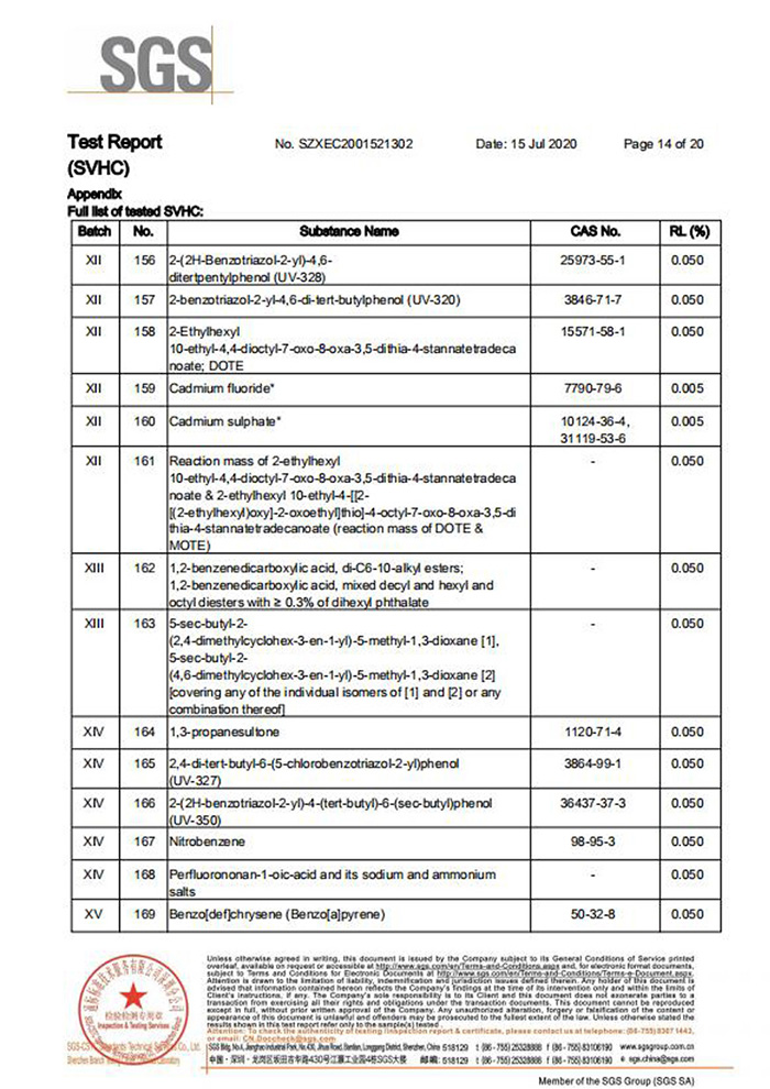 自恢復(fù)保險(xiǎn)絲REACH報(bào)告
