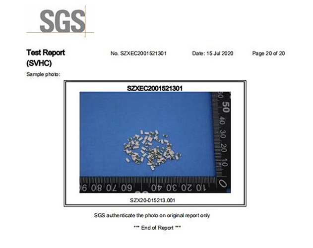一次性保險絲系列REACH報告